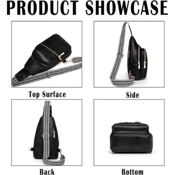 Cross Body Bags for Woman Men Sling Bag Chest Bag with Adjustable Strap - Picture 4 of 6